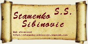 Stamenko Sibinović vizit kartica
